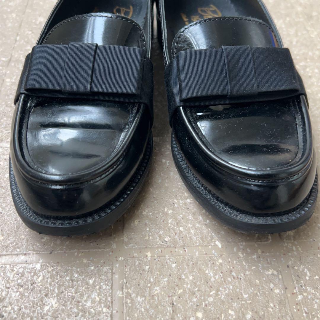 美品　ディエゴベリーニ　ローファー　36 ブラック　リボン　黒