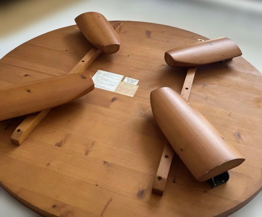 【引越しの為お値下げ】 ニトリ　天然木折り畳みテーブル ちゃぶ台　円卓