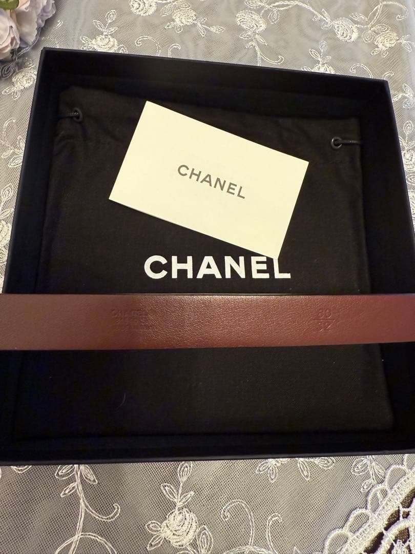 CHANEL ロゴ ベルト 黒