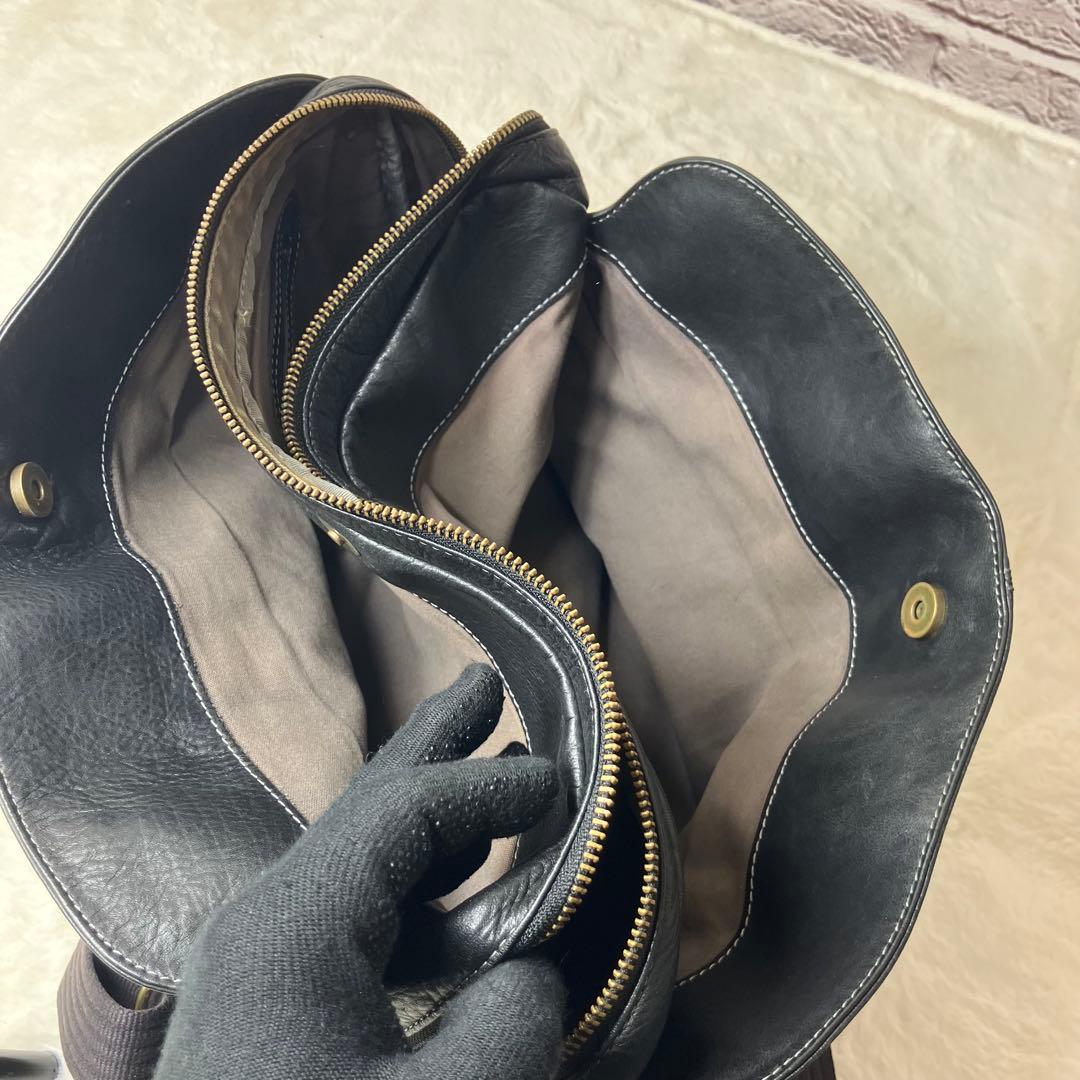 美品✨土屋鞄 プロータ ３室 2way レザー ステッチ ビジネスバッグ 黒