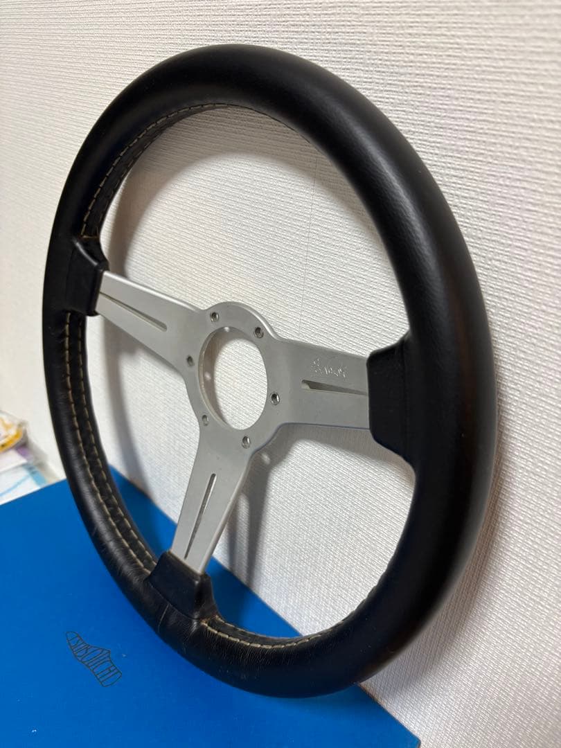 NARDI CLASSIC ブラックレザー＆シルバースポークステアリング 本体