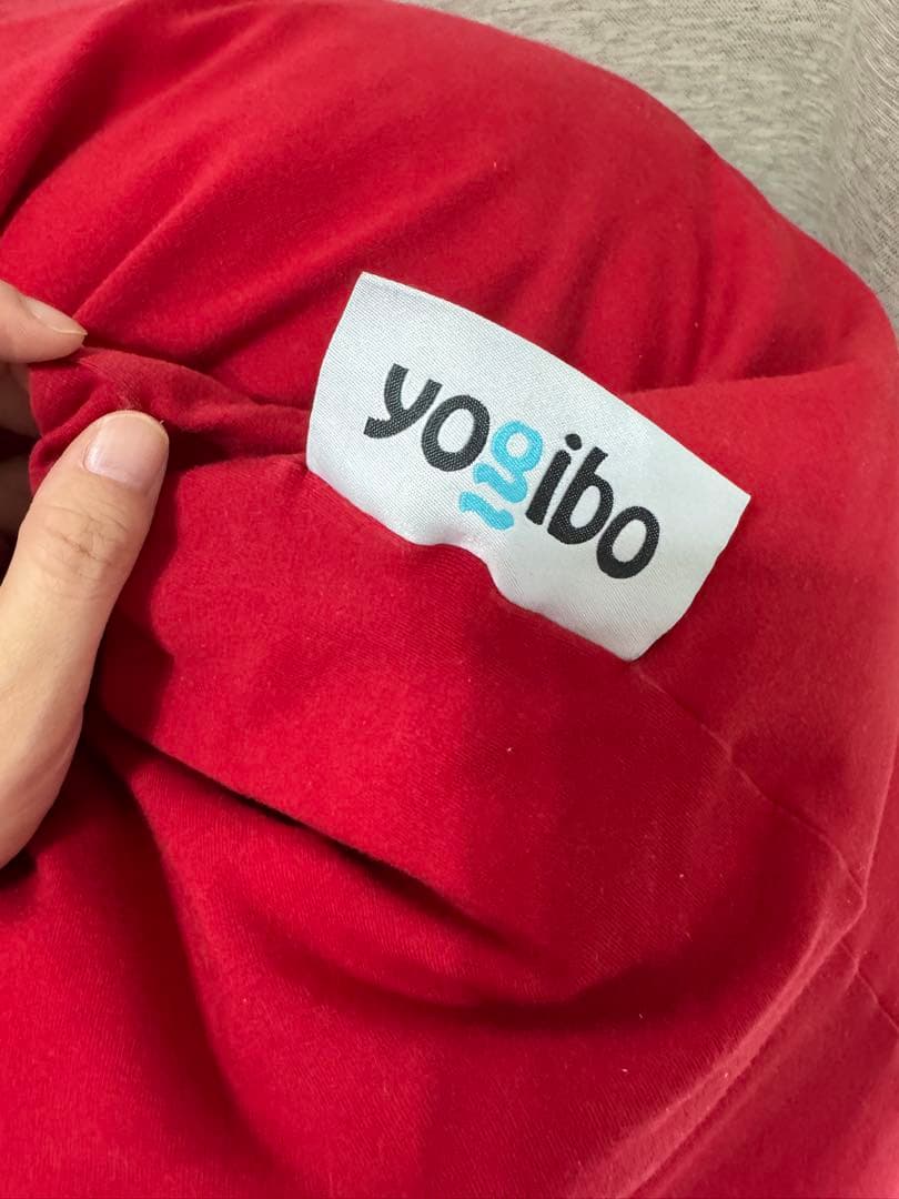 【美品】Yogibo mini レッド ビーズクッション ビーズソファ　引取限定