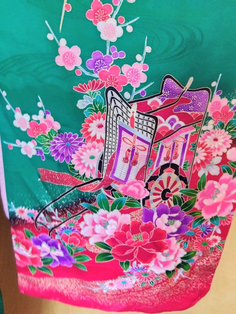 華小袖　松美　七五三振袖　絵羽四つ身　正絹　長襦袢付き