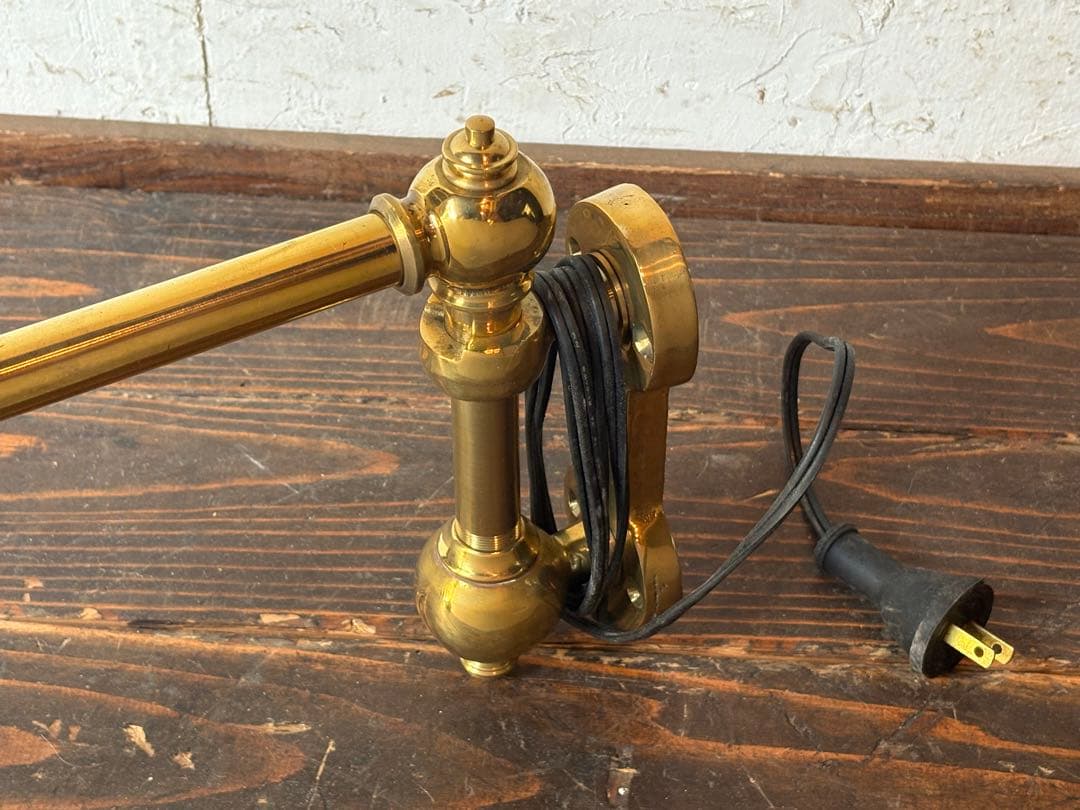 真鍮製アーム式ランプ 4灯