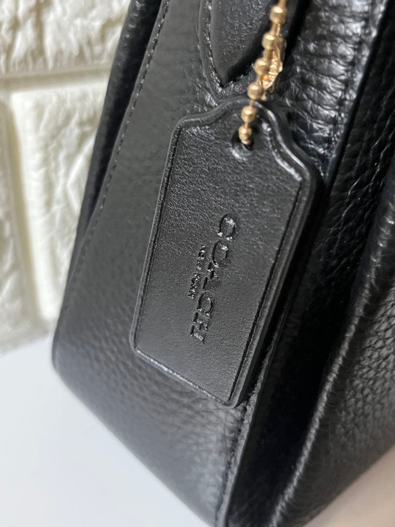 極美品✨COACH ブラックレザー 2wayショルダーバッグ　斜め掛け・肩掛け