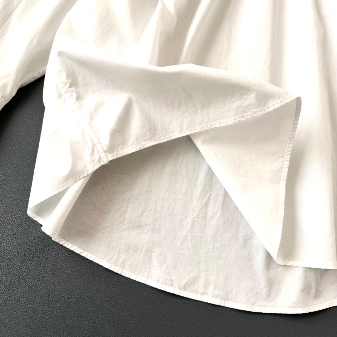 BLAMINK 定価8.2万円 ギャザースタンドカラーリボンブラウス ホワイト