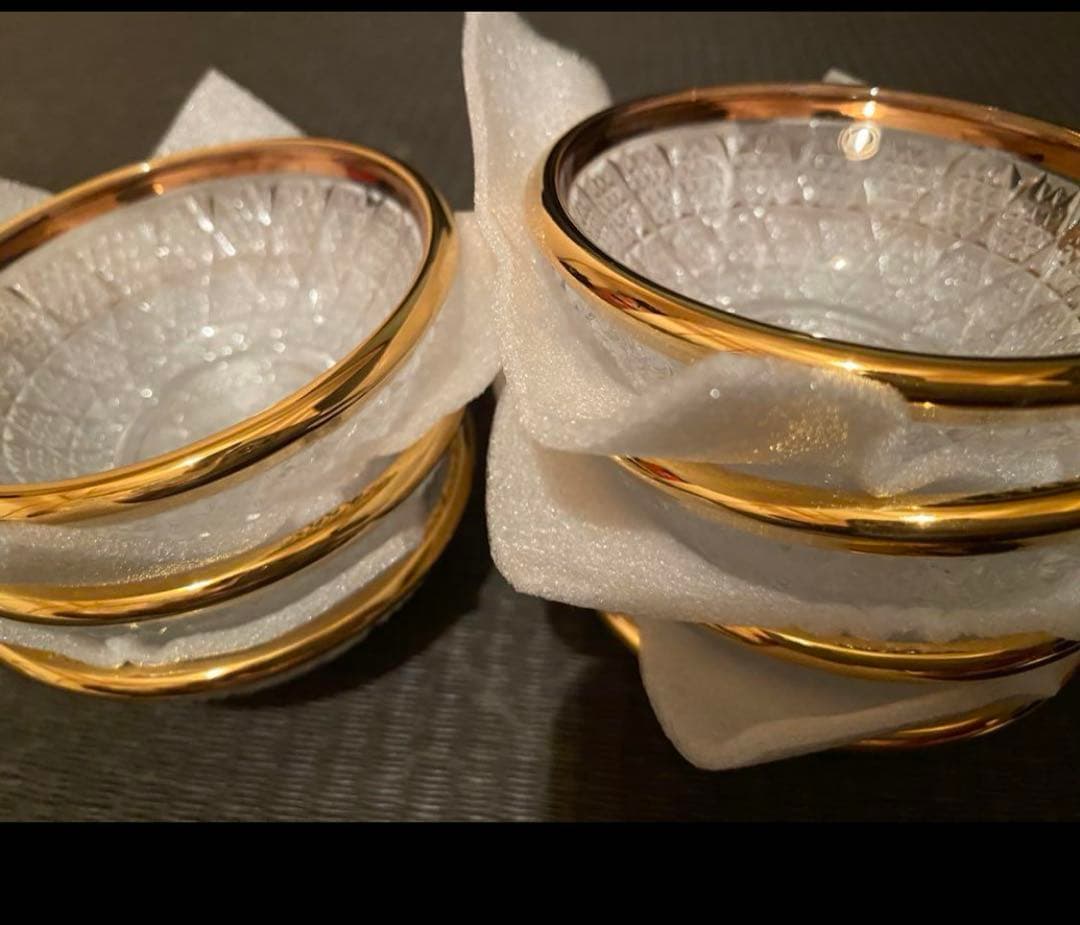 珍味入れ　金付切子柄珍味入れ10客