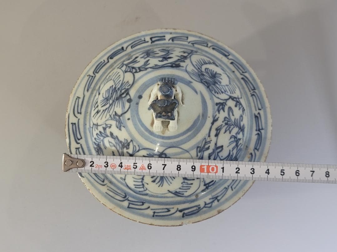 中国 染付 蓋壷 時代物 DT170