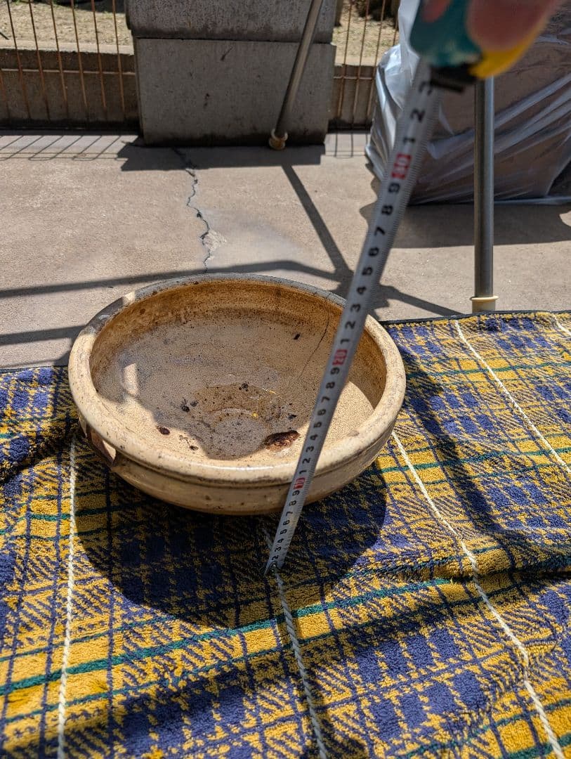 陶器製古い、 時代物片口鉢 直径約30cm