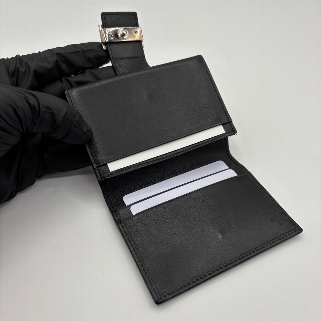 美品 FENDI フェンディ レザー 名刺入れ カードケース 財布 ブラック