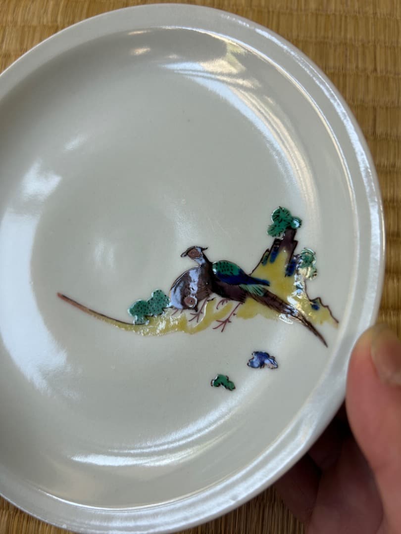 初代徳田八十吉　古九谷写絵変り中皿　5枚