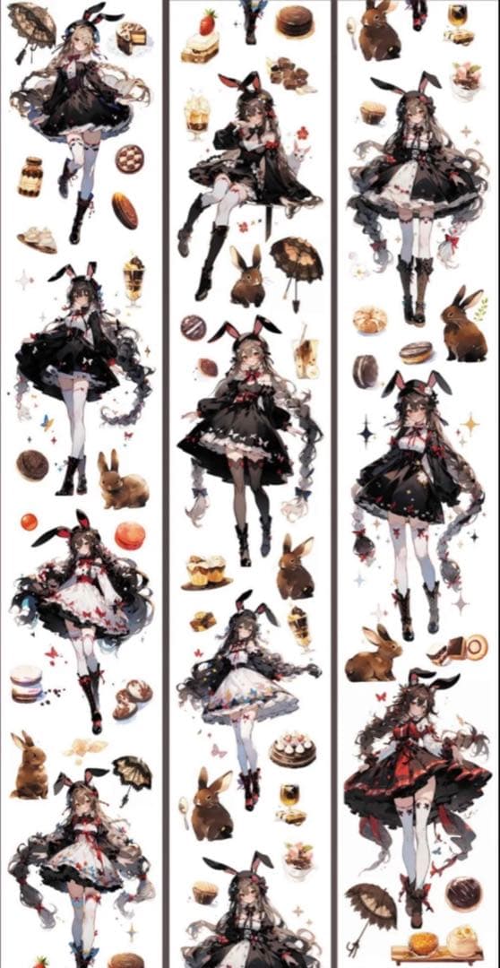 贝壳光 6cm×10m 萝莉公主的裙摆 海外マスキングテープ　海外マステ　人物