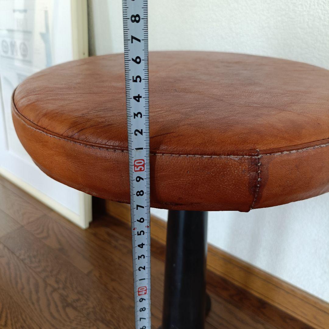 インダストリアル アイアン スツール ビンテージ singer 本革 チェア ①