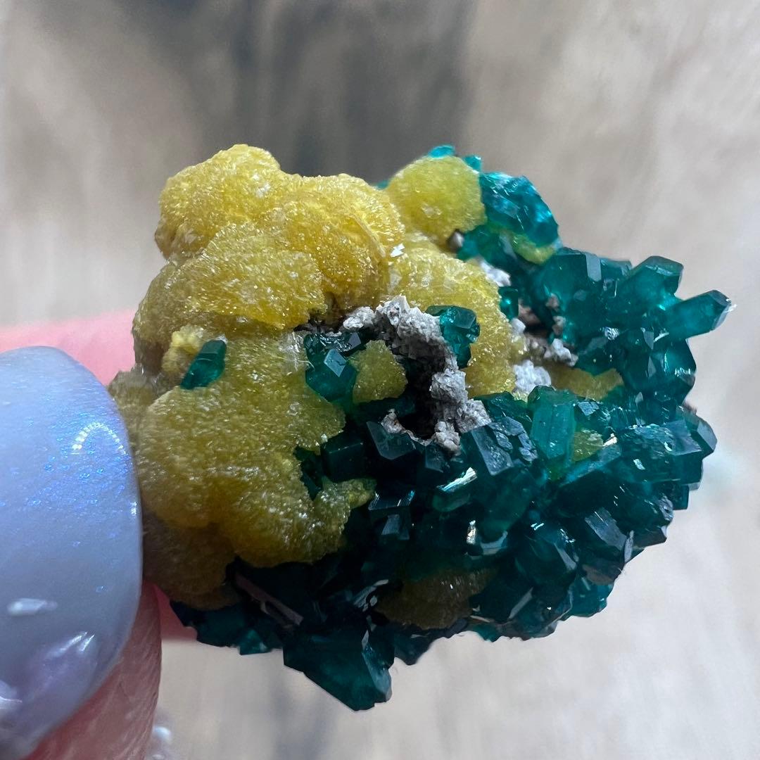 ダイオプテーズ ミメタイト 共生 鉱物 標本 原石