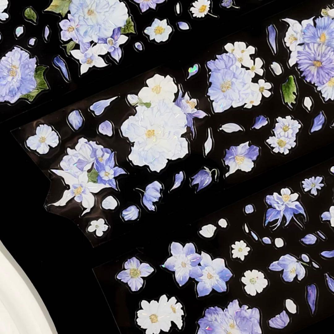 贝壳光 幽梦芙蓉 ダイカット加工 6cm×5m 海外マスキングテープ