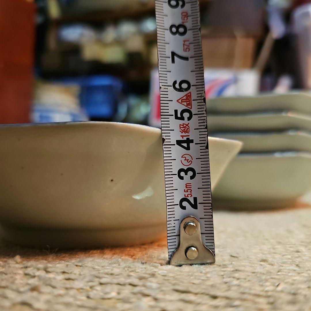 江戸後期 古伊万里 染付八角麒麟鉢 5客