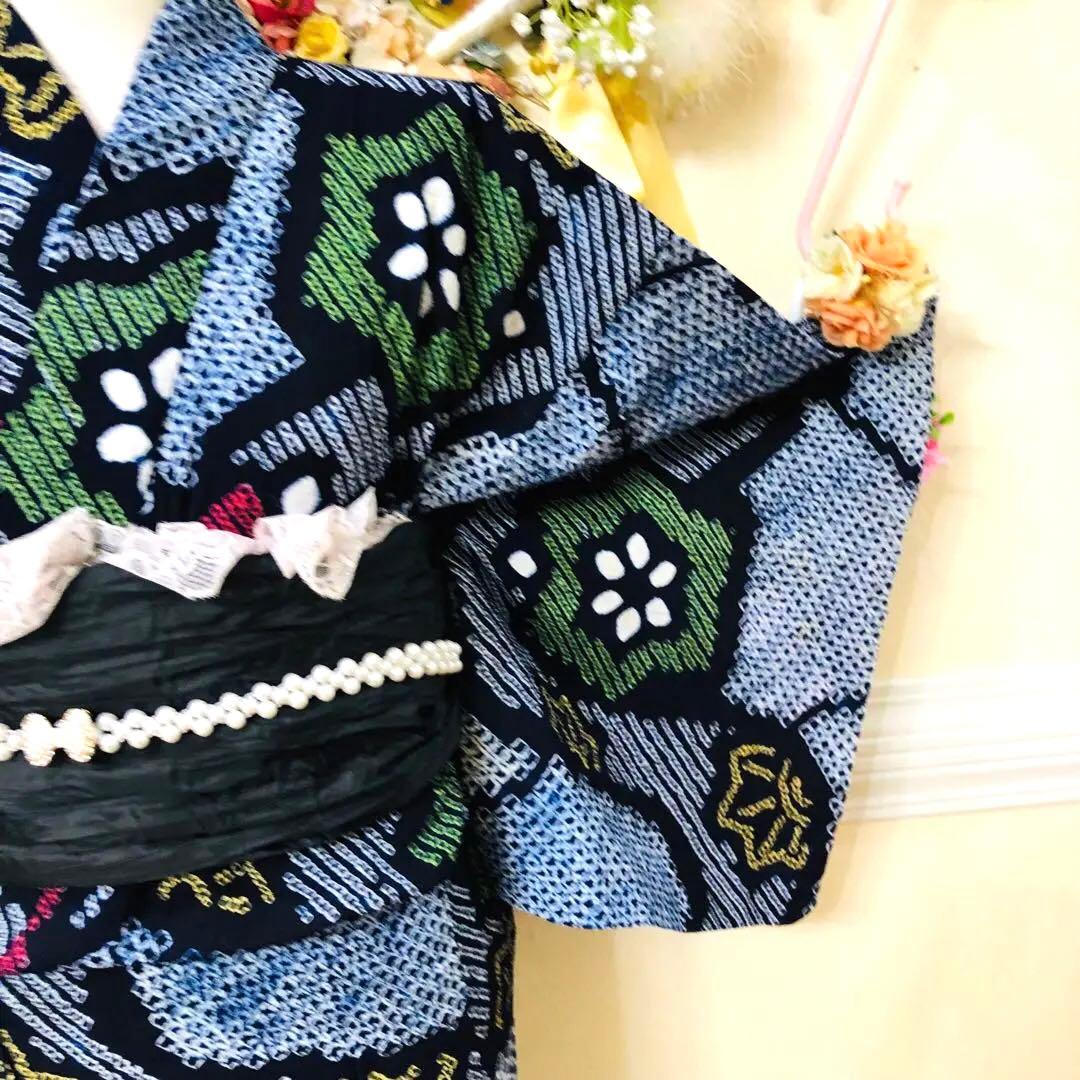 有松鳴海絞り伝統工芸❤️兵児帯新品❤️パールベルト新品帯留め5点セット‼️秀品