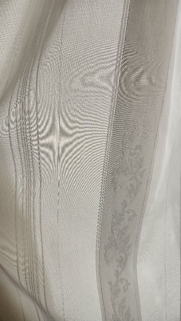 2組セット ベージュ ドレープカーテン 織り模様