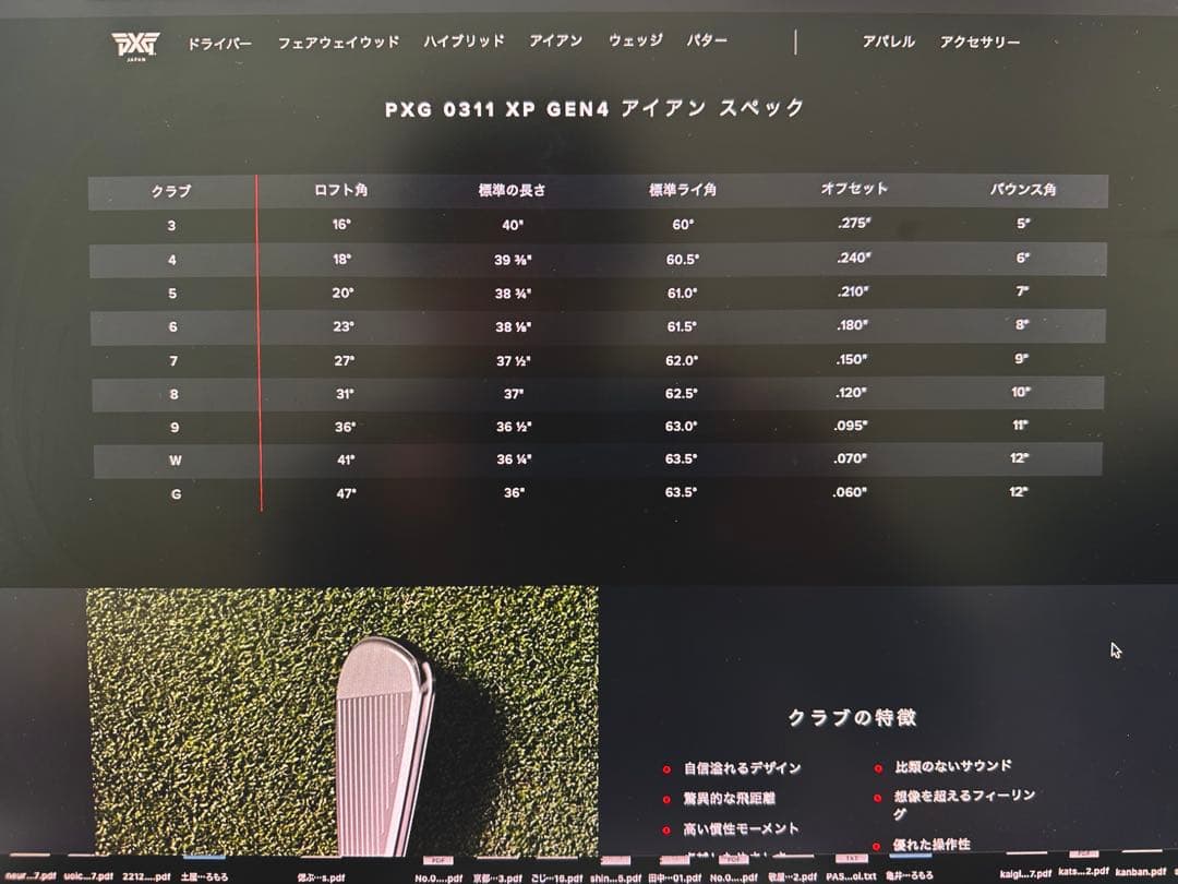 S*a様 PXG gen4 0311XP 5〜W、G 7本