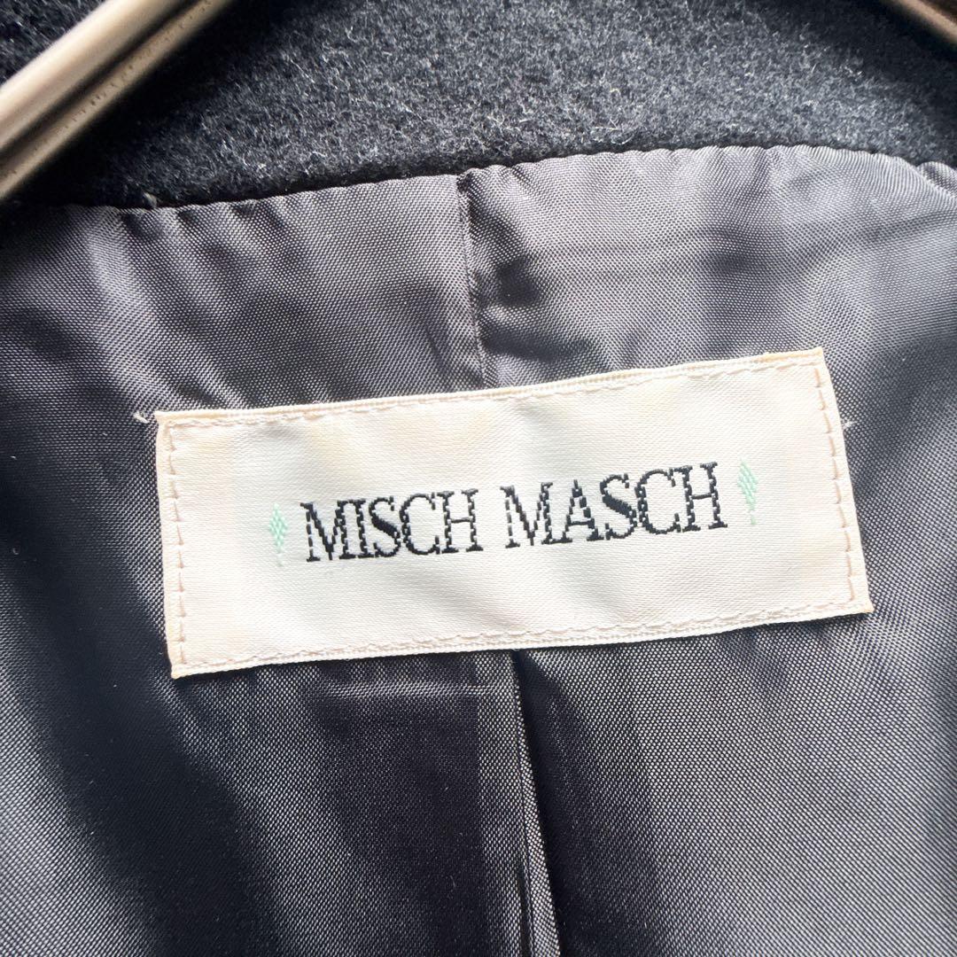 極美品 ミッシュマッシュ ケープコート アウター ポンチョ ベルト ファー 黒