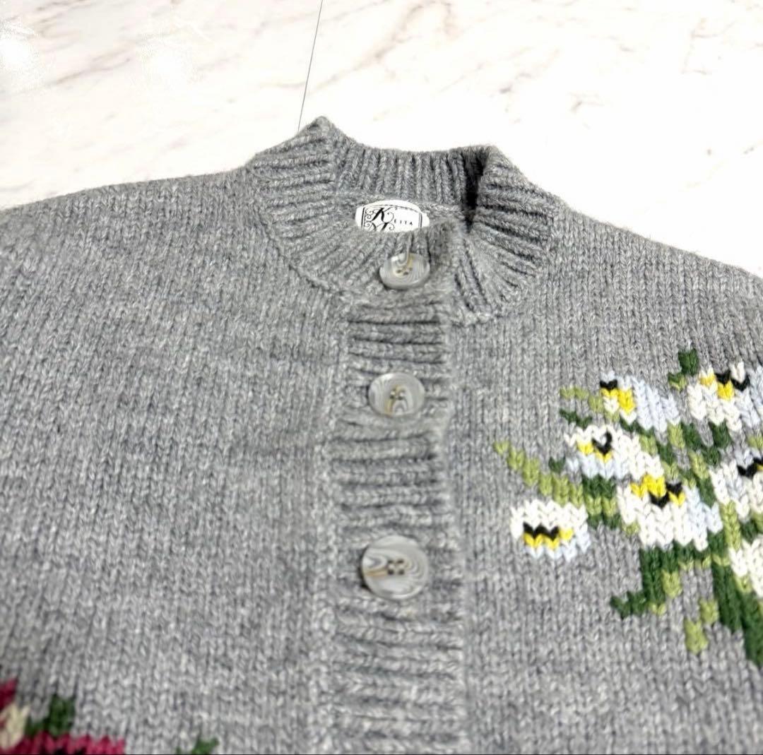 【美品】完売品✨️セブンテン フラワー 刺繍 ニット カーディガン ケイタマルヤマ