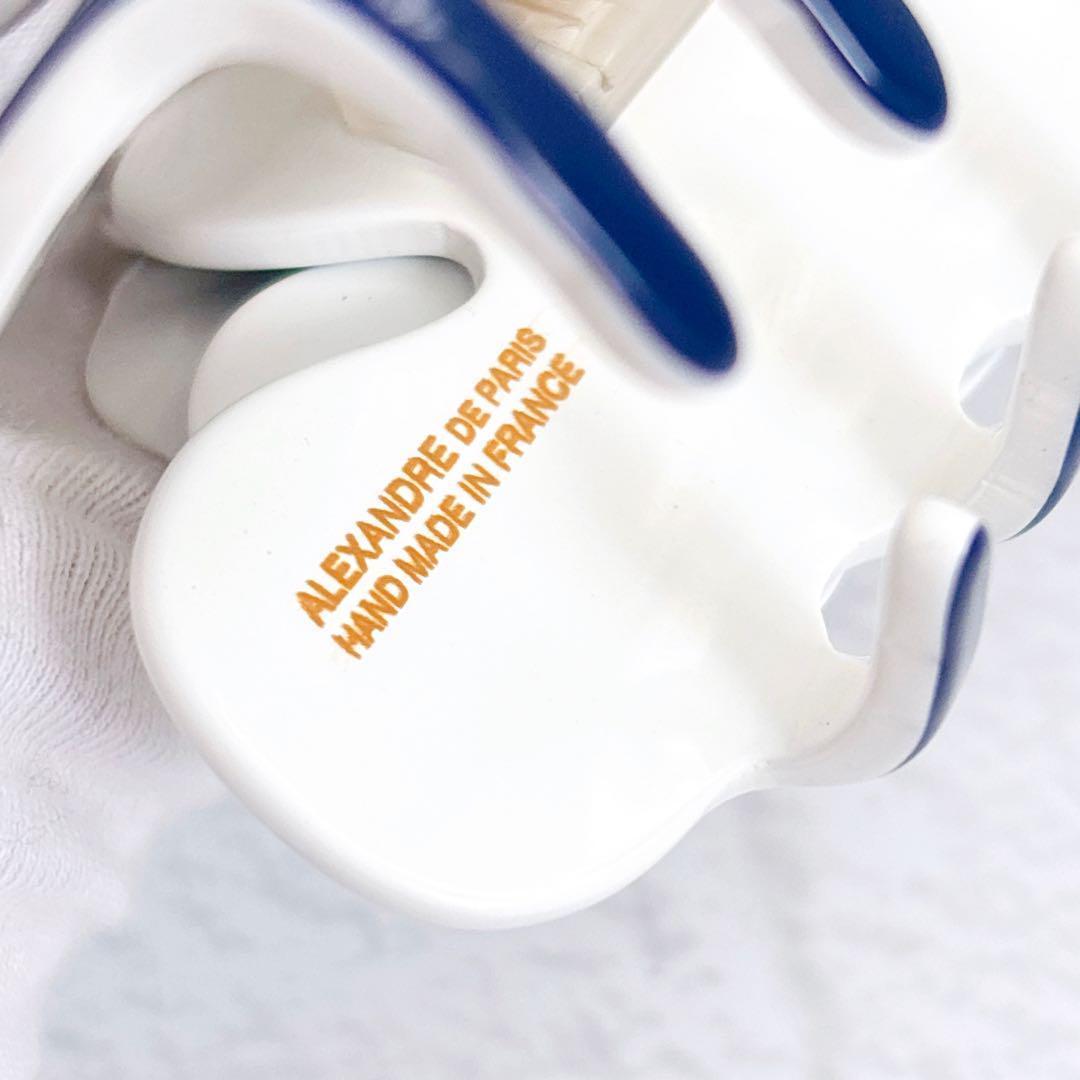 希少美品 Alexandre De Paris カメリア ヘアクリップ ネイビー