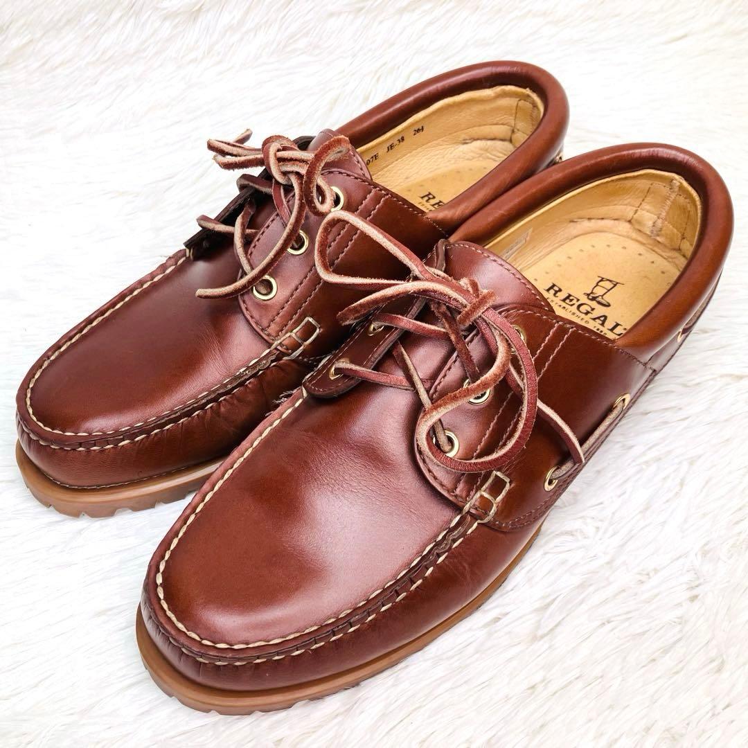 【極美品】REGAL26.5リーガル 3eye JE38 デッキシューズ レザー