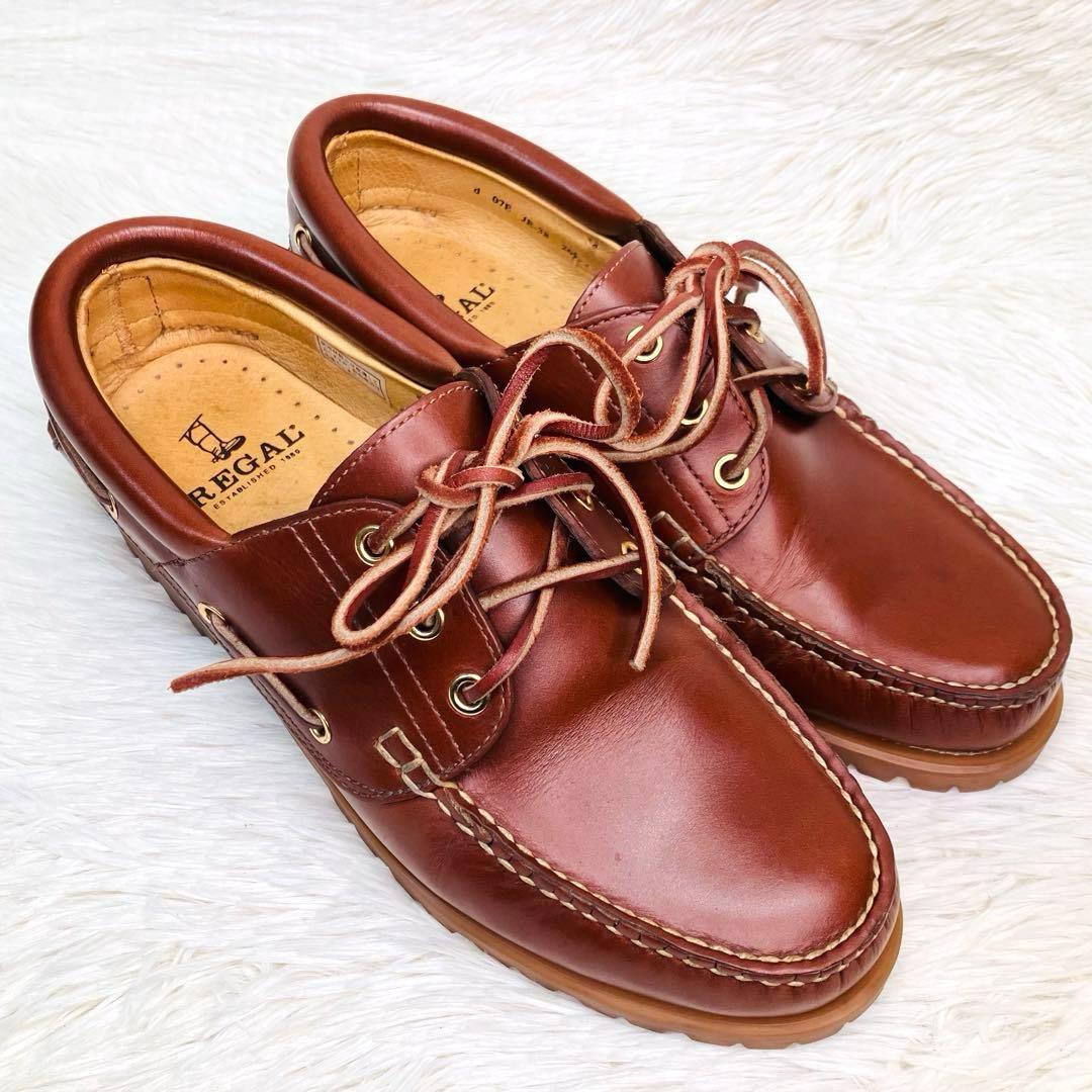 【極美品】REGAL26.5リーガル 3eye JE38 デッキシューズ レザー