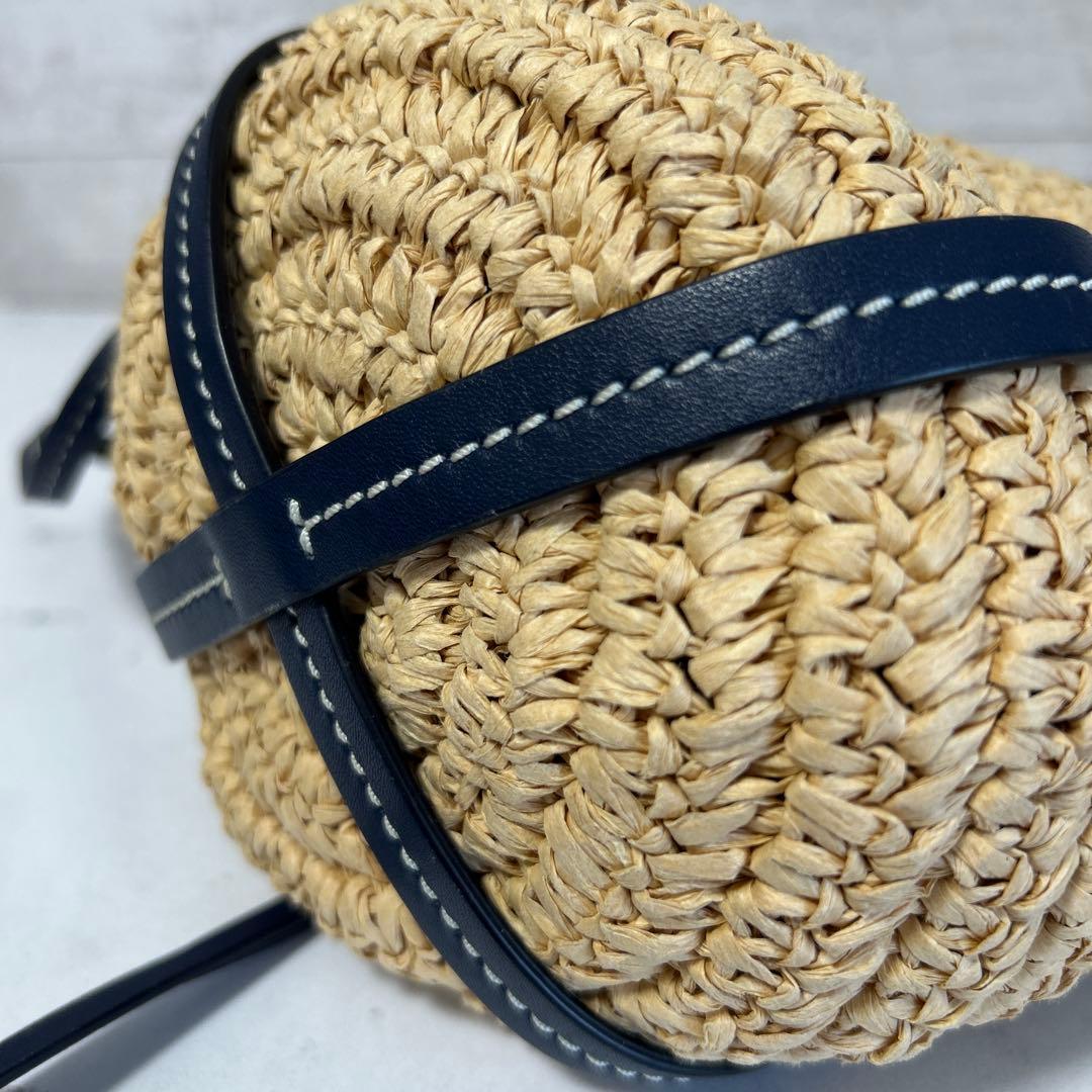 美品　トリーバーチ　Miller Straw Mini Bucket Bag