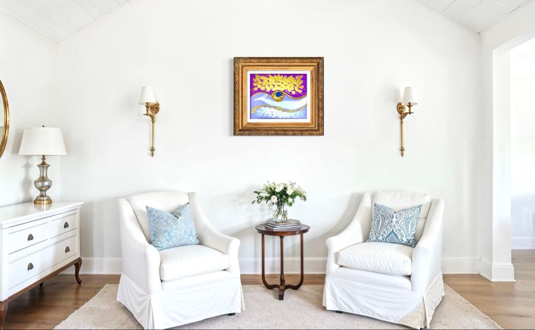 開運絵画　過去世からのメッセージ　金箔　24金　白龍　龍神様