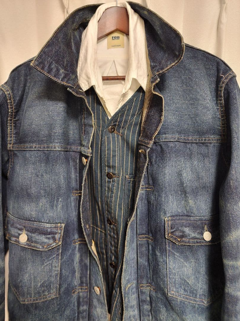 【極美品】名作RRL　激渋ストライプ/インディゴ染め/メンズベスト　Size:M