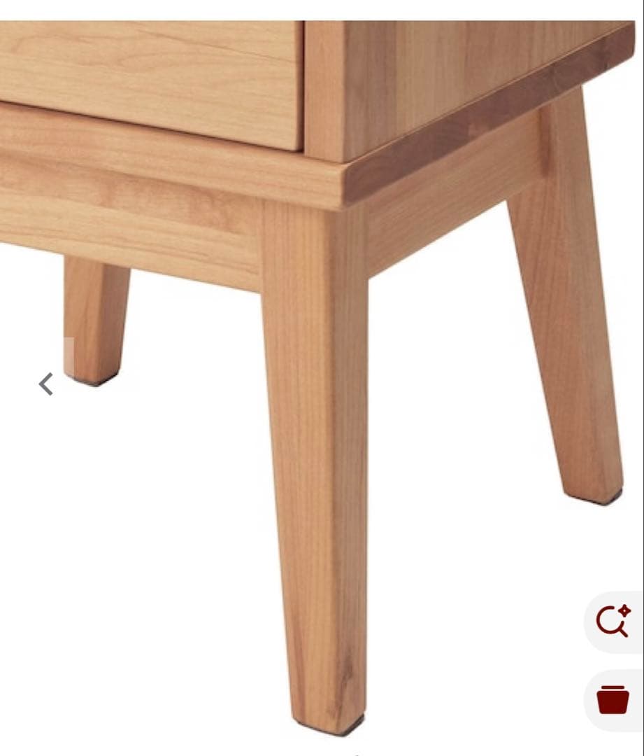 ナチュラルウッド サイドテーブル 2引き出し