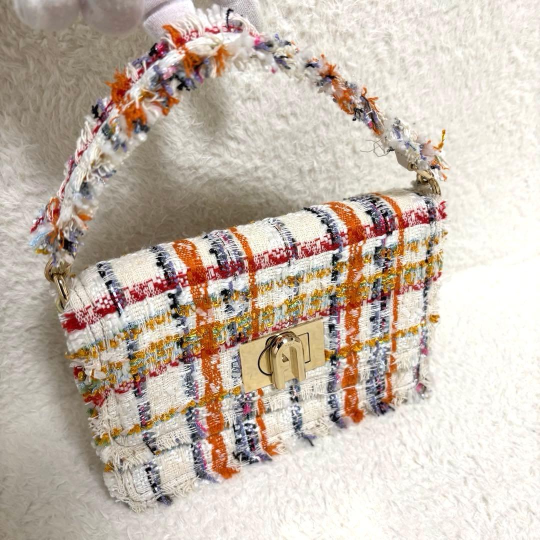FURLA フルラ 1927 2way ミニ ツイードショルダーバッグ