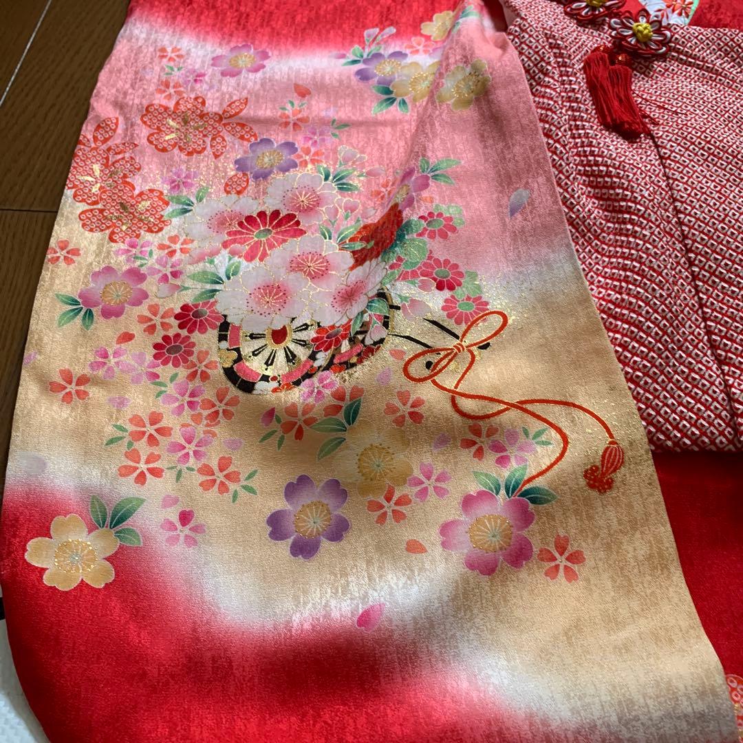 七五三　3歳　着物　被布　正絹