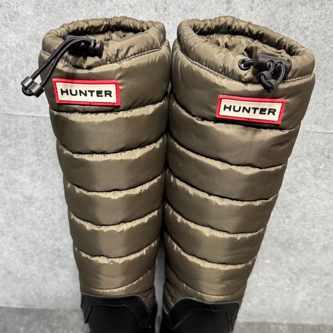 【新品】HUNTER オリーブ スノーキルティング ブーツ ナイロン 22cm