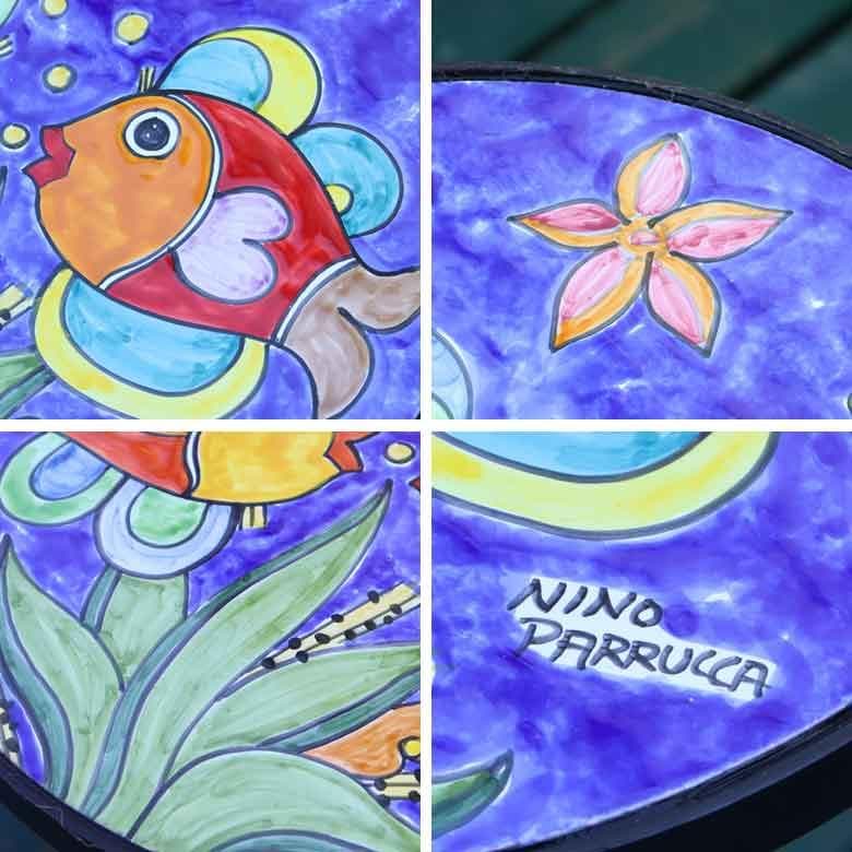 ガーデン3点セット ファニチャー テーブルセット イタリア 海の魚