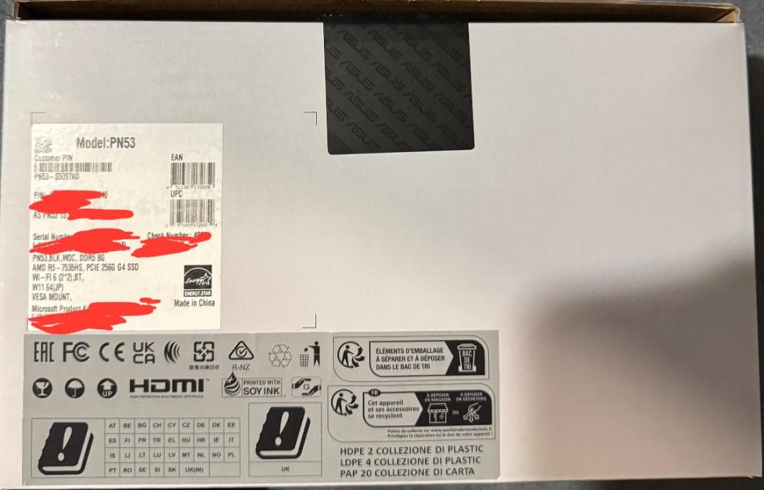 【美品】ASUS ミニPC Ryzen5 8GB