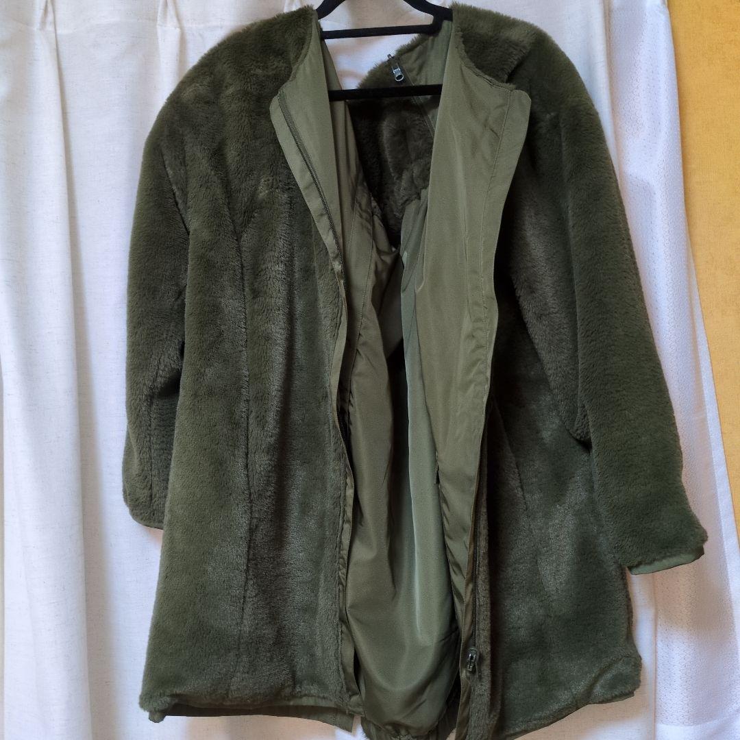 スウィートマミー ママコート おんぶ リバーシブル ファー カーキ 産前産後