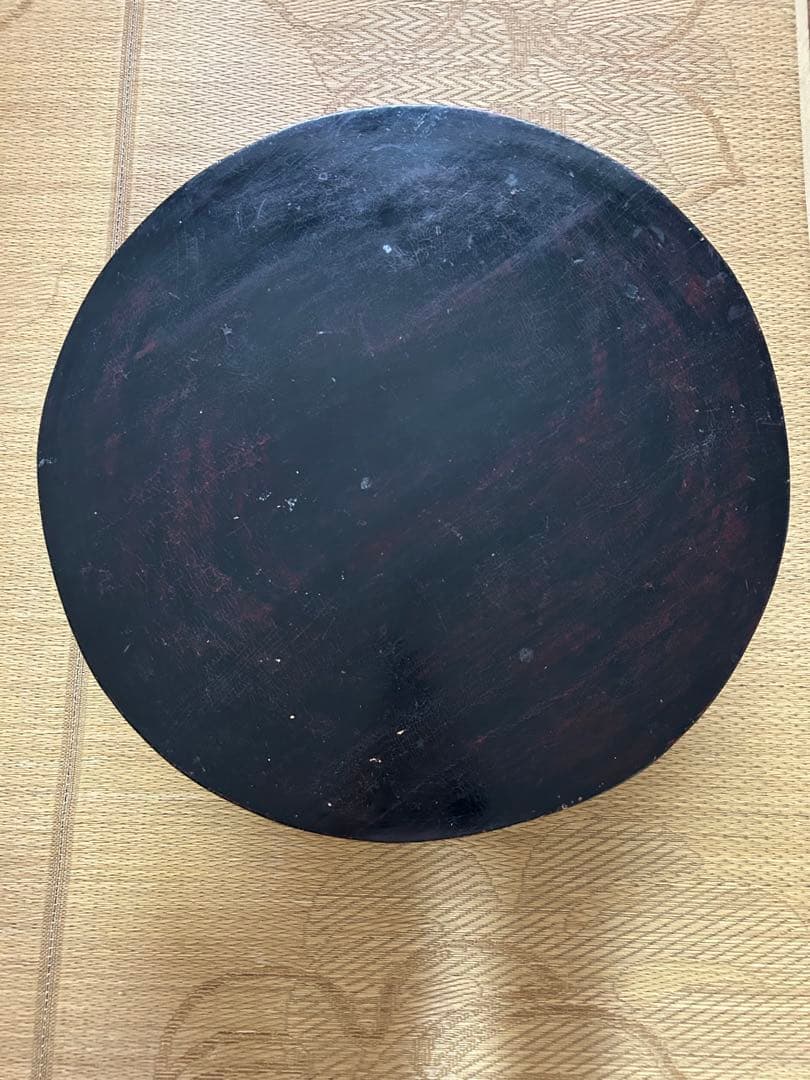 【古民家、和風アンティーク】ちゃぶ台　丸　漆塗り約75cm