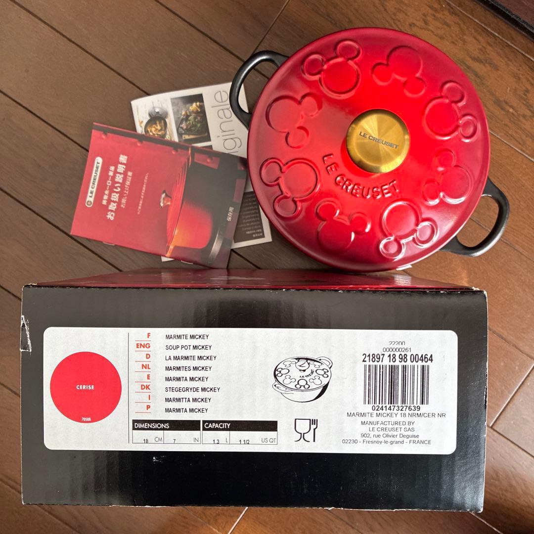 ★おまけ付き★ル・クルーゼ　ミッキーマウス マルミット 18cm【新品・未使用】