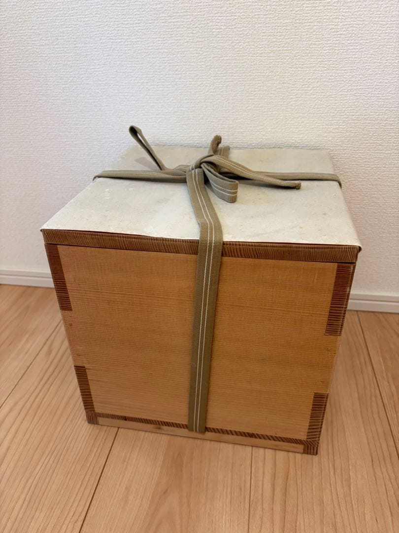 未使用★茶道具　釜師　十二代　和田美之助造　真形羽釜　釜鐶添　共箱　黄布　栞