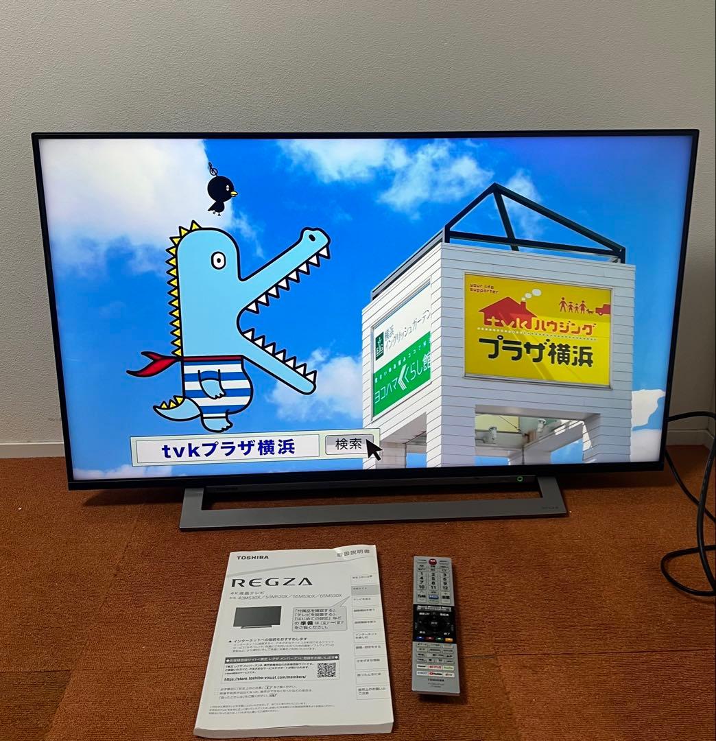 東芝 43V型 4Kチューナー搭載 液晶テレビ レグザ 43M530X W録画○
