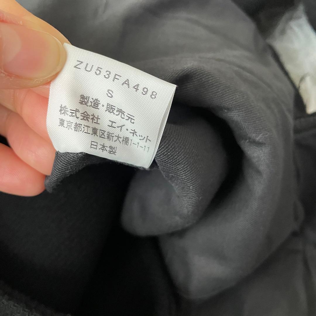 ZUCCA ズッカ　ダッフルウール Pコート ピーコート　ブラック　S