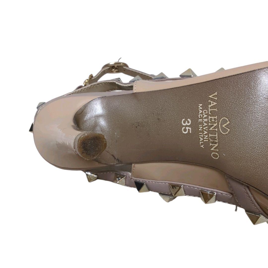 ヴァレンティノガラヴァーニ スタッズ サンダル ミュール ベージュ22.5