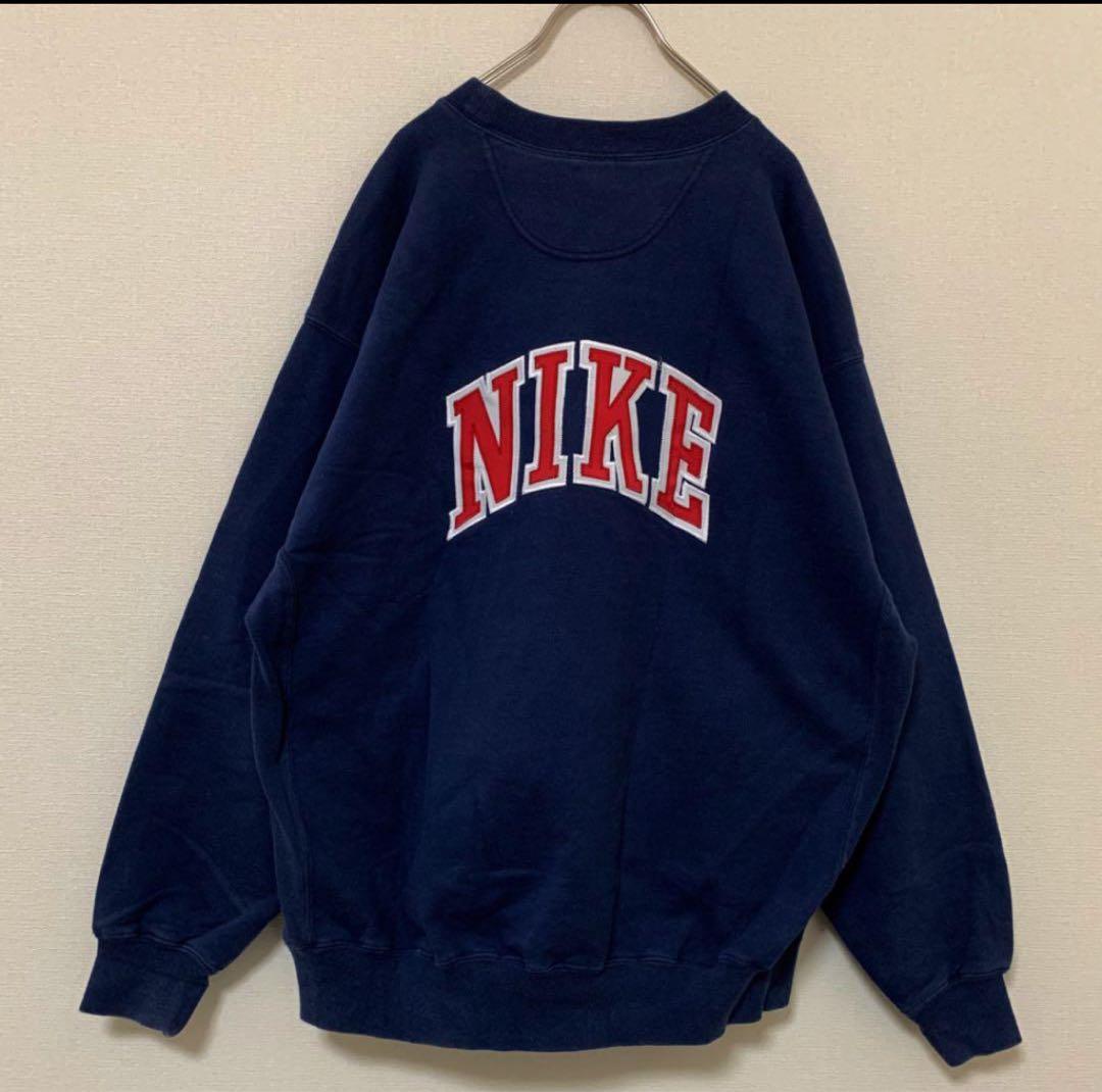 NIKE ナイキ 刺繍 両面デザイン 90s 銀タグ ネイビーsupreme