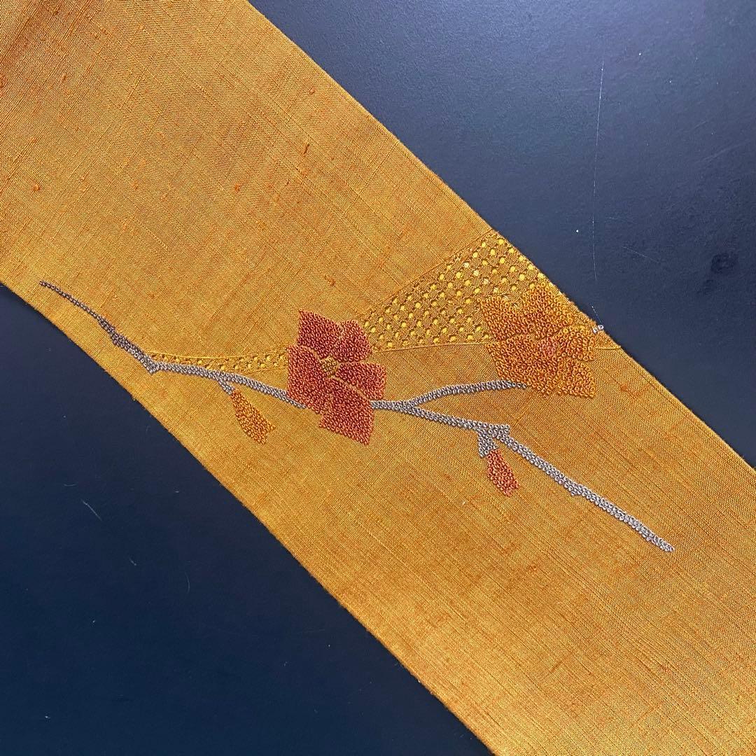 YU-051 名古屋帯 汕頭刺繍 相良刺繍 総手刺繍 三大刺繍 未使用品 希少