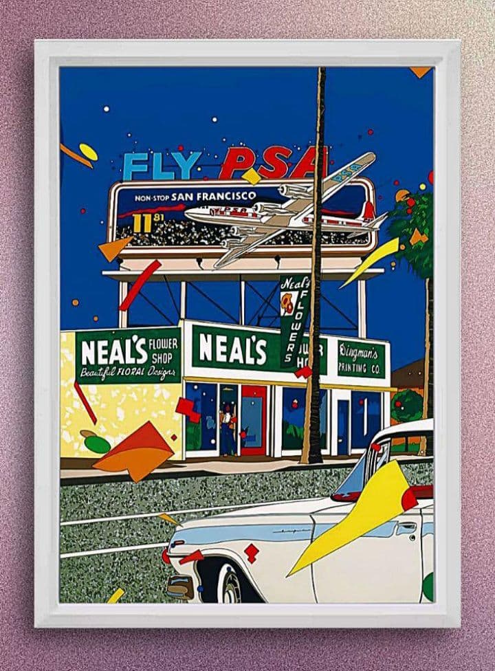 山下達郎/鈴木英人・アート【A4サイズ写真ポスターフレーム付き６点セット】