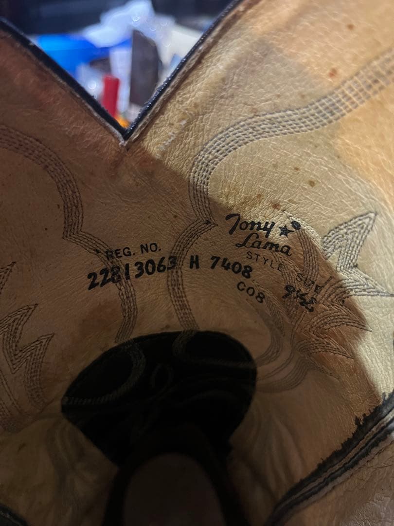 R*A様 トニーラマTony Lama刺繍ウエスタンブーツ91/2