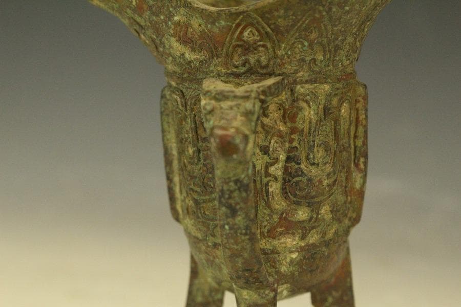 中国美術 青銅 爵(HA509)