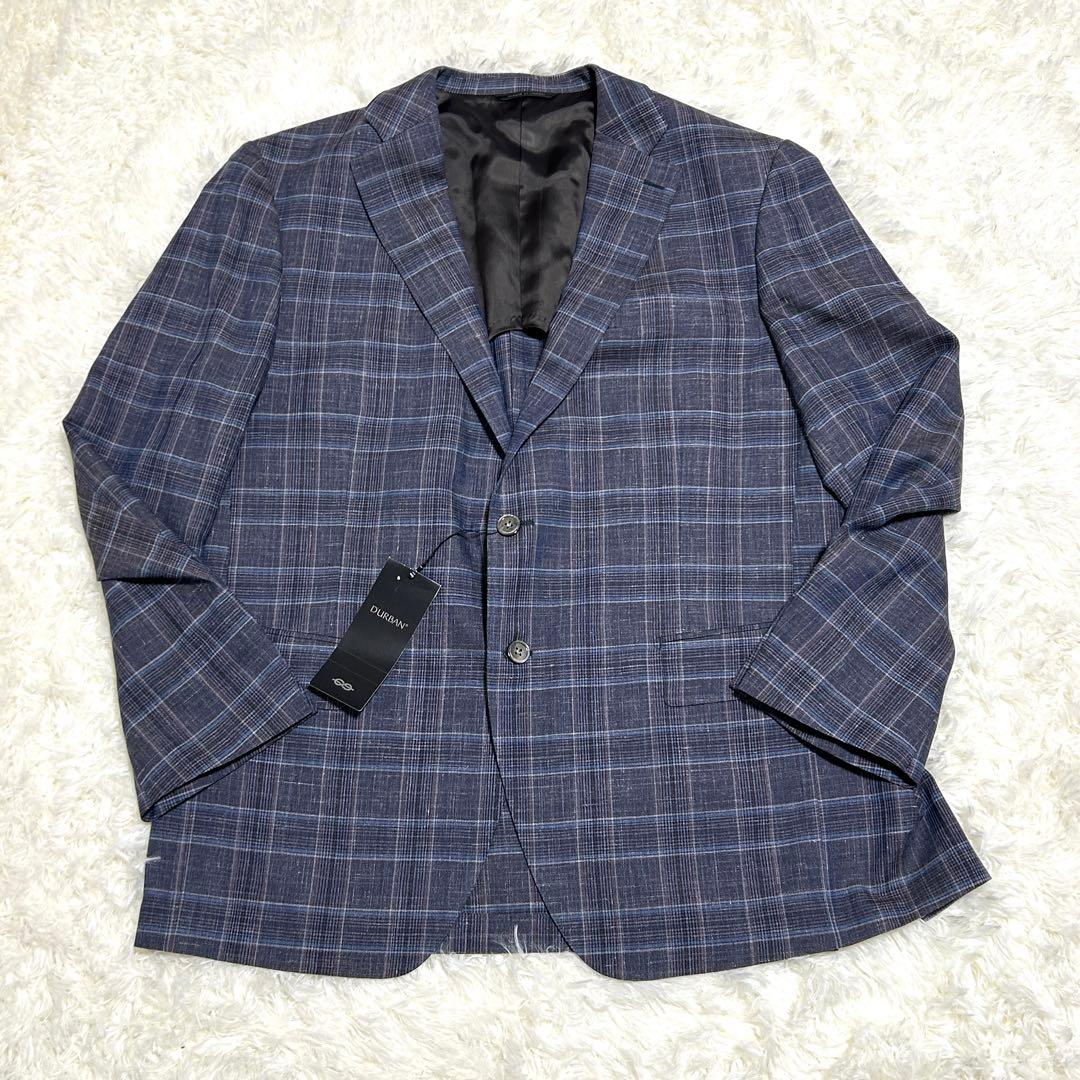 新品 タグ付き D'UBAN 背抜き テーラードジャケット 格子柄 3L